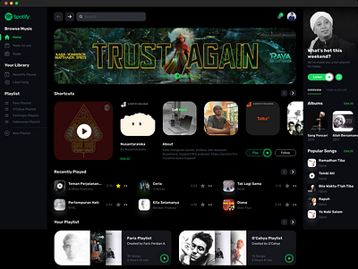 Spotify 2022 - Concept Design animation app band branding dashboard design indonesia mobile music spotify ui ux web