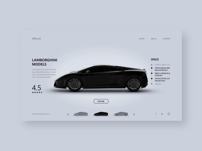 Car Web Animation Elfas 3d designer graphicdesign interaction ui uidesign uidesigner uiindonesia uiinteraction ux web webdesign