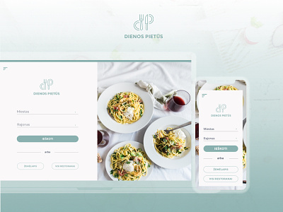 Dienos Pietus concept design food lithuania restaurant ui ux vilnius web