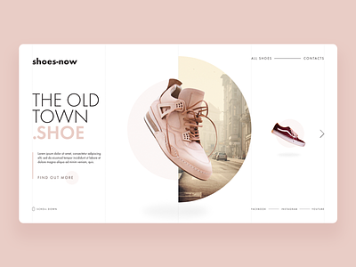 Shoes Now adobe xd design excercise futura grid landing lithuania pink product shoe sport town ui ux vilnius web yellow