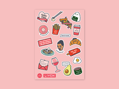 Punny Stickers food illustrations livenpay