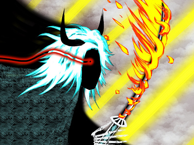 Nightbringer comics design flames graphic design illustration night procreate