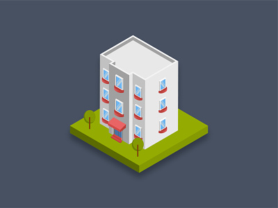 Apartment building 3d apartment art building business center center city commercial design graphic icon illustration isometric office plaza property residence residential shopping mall tree