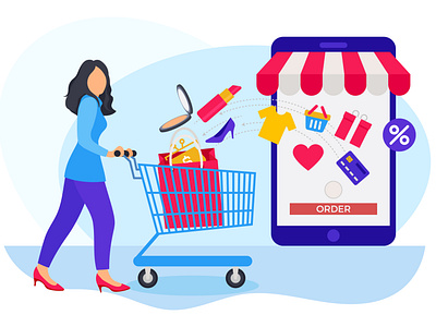 Online shopping on website application vector concept version 6.