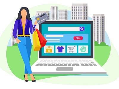 Online shopping application vector concept version 11.