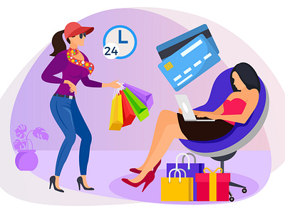 Online shopping on website application vector concept version 26