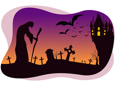 Halloween monster 🧟‍♂️ ar bat castle danger design graphic graveyard halloween horror hunted illustration monster night scary spooky theme tomb wallpaper