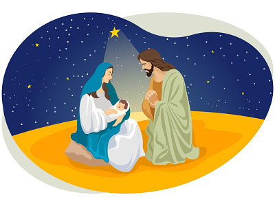 Merry Christmas Jesus art baby celebration christian christmas december decoration design festival god graphic holiday illustration jesus jesus christ jesuscarrasco merry merry christmas star xmas