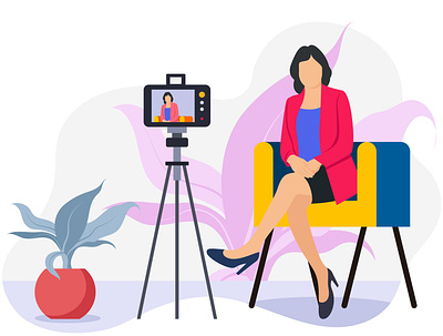 Female shooting video on her mobile anchoring blogging breaking news camera celebrity chair couch female reporter interview mobile news anchor news reporter phone reporting sitting smartphone sofa videographer vlog vlogging