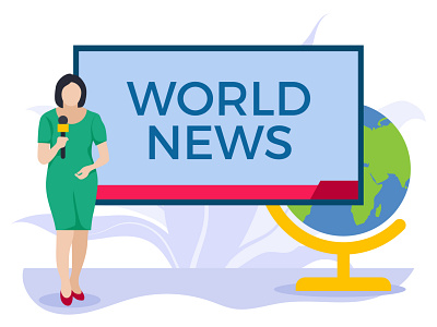 News anchor presenting world news