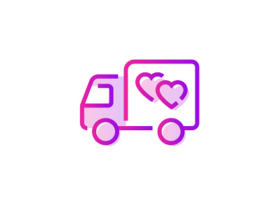 Delivery Truck 🚚👇 art day delivery design gift gradient graphic heart icon logictics love present romantic transport transportation truck valentine day valentines van vehicle