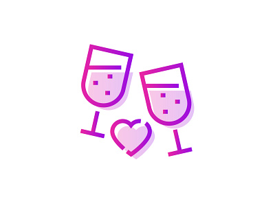 Drinks 🥂💕 art beverage cocktail cocktail bar cocktail party couple design drinks festival gradient graphic heart romantic valentines day vector wine wine glass