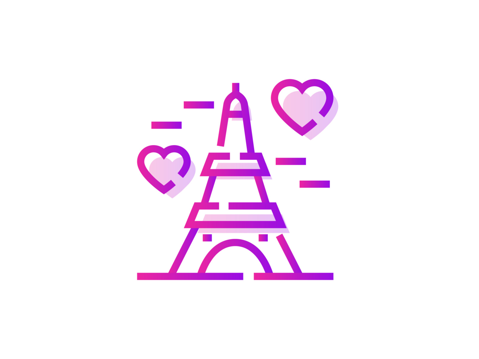 Eiffel Tower Replica  art couple design eiffel eiffel tower france gradient graphic heart icon love paris romantic tower valentines day