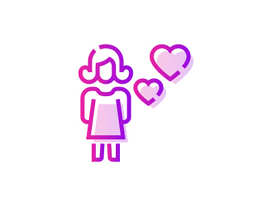 Girl in love 🧍‍♀️💕👇 art design female girl gradient graphic heart icon in love love loving people person propose romance romantic valentines day woman