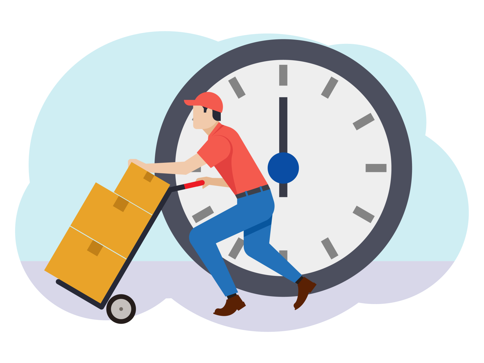 Deliver order. On time illustration.