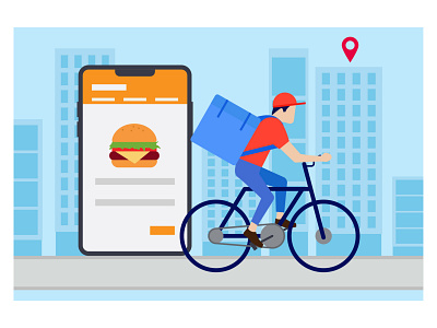 Food delivery 👇 boy cycle delivery boy delivery guy delivery location delivery person deliveryman food delivery gps location pin male man map mobile navigation people person phone postman smartphone