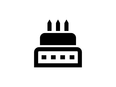 Birthday Cake 👇 anniversary art birthday black cake candles celebrate desert design glyph graphic icon illustration party sweet vector