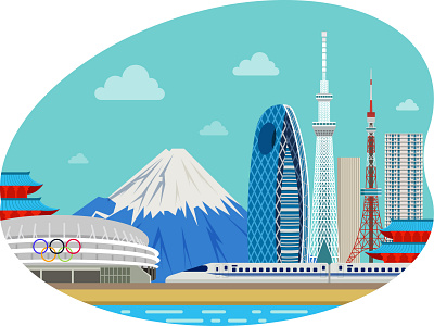 Tokyo Olympic Venue 👇 art design graphic illustration logo mountains sports