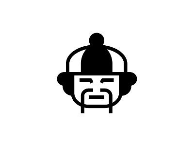 Chinese Man 👇 art black design fashion glyph graphic icon illustration solid vector