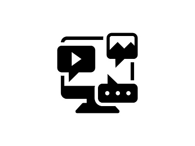 Social Media 👇 art black design glyph graphic icon illustration music solid vector