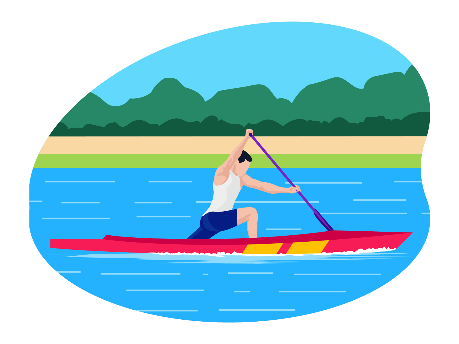 Male boating player 👇 art championship design graphic illustration