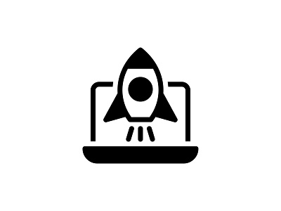 Launch 👇 art black design glyph graphic icon illustration rocket solid vector