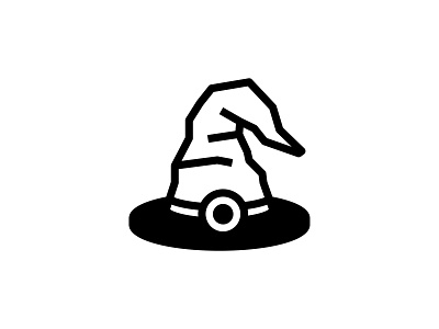 Witch Hat 👇 art black design glyph graphic icon illustration monster solid vector