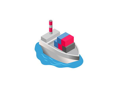 Ship delivery 👇 3d icon isometric transport