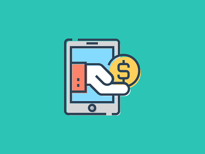 Banking App 👇 design dollar graphic