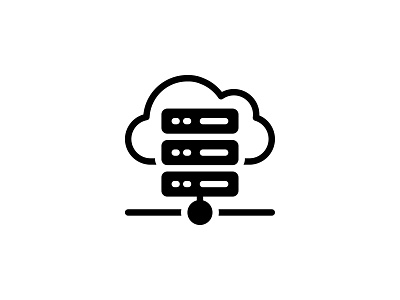Cloud Server Hosting 👇🏼 cloud glyph hosting icon internet network server storage technology vector