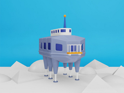 Antarctic Research Station 👇 blender 3d