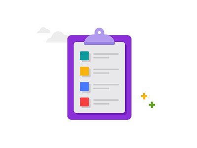 Checklist on a clipboard paper completion of business tasks 👇🏼 design