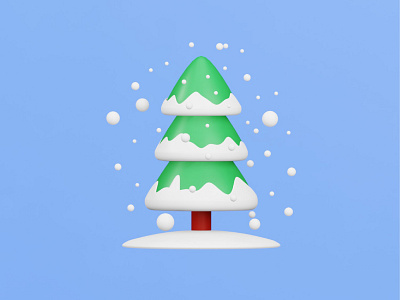Snow pine tree 🌲❄️