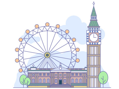 United Kingdom big ben and houses building city of london clock tower illustration london united kingdom westminster