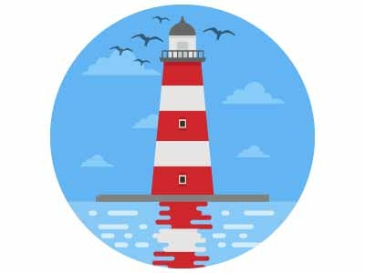 Landscape clouds illustration landscape light house lighthouse tower ocean sea sea tower