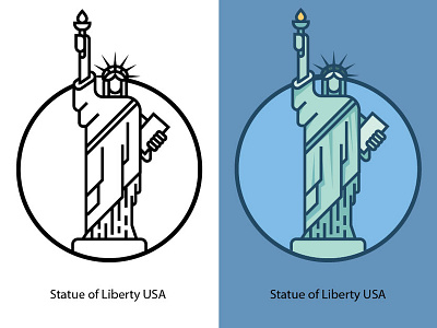 Statue Of Liberty Usa america art building city design famous building freedom illustration landmark liberty monument national statue symbol icon tourism united usa