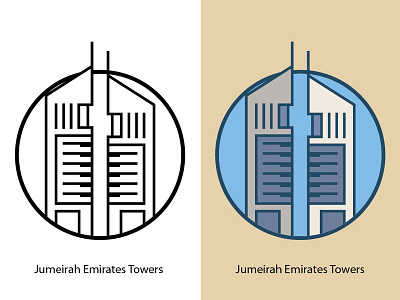 Jumeirah Emirates Towers arabian arabic building cityscape comercial design dubai emirates famous building hotel illustration jumeirah landmark monument tourism towers uae united