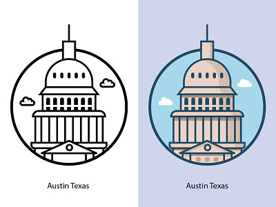 Austin Texas america austin building cityscape clouds design famous famous building illustration landmark landscape monument texas