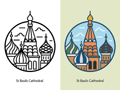 St Basils Cathedral ancient basils building cathedral church dome europe famous famous building illustration landmark landscape monument moscow museum old red religious russia st