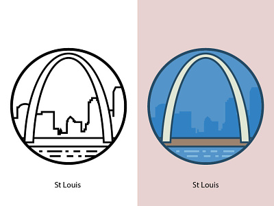 St Louis building city design famous building gateway arch illustration landmark landscape louis missouri monument st st. louis tourism vector