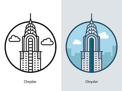 Chrysler america apartment building chrysler city cityscape clouds design destination elevation famous building illustration landmark landscape monument new york tourism tower
