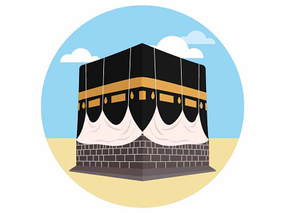 Kaaba - Makkah arab arabic design hajj illustration islamic kaabah landmark landscape macca makkah masjid monument mosque muslim pray saudi tourism umrah vector