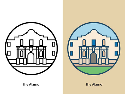 The Alamo alamo art building church city design famouse graphic historic icon illustration landmark landscape monument nature texan tourism travel usa vector