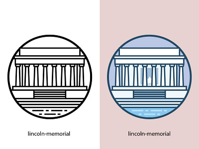 Lincoln memorial american art building capital city column congress dc design freedom graphic icon illustration landmark landscape memorial monument tourism vector