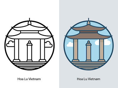 Hoa Lu Vietnam architecture asia buddhist city clouds culture famous building gate graphic hanoi hoa lu vietnam hoa lu vietnam illustration journey landmark landscape monument old tourism vietnamese