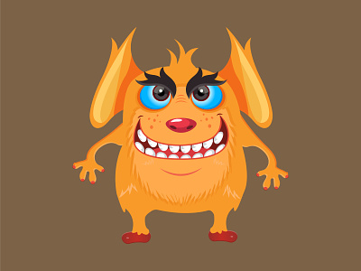 Monster Cartoon alien angry animal art cartoon cartoon character cheerful cute design expression funny horned illustration mascot monster mouth scary spooky teeth yellow