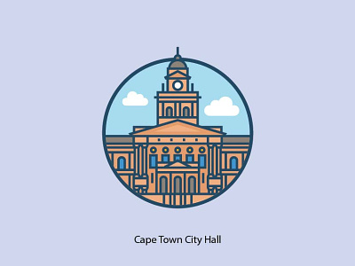 Cape Town City Hall africa african architecture building capetown castle center city clouds design famous hall historic illustration landmark metropolis monument national south tourism