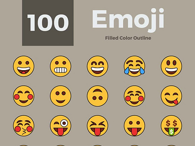 Emoji - Filled color outline.