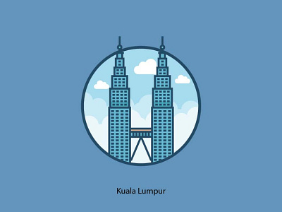 Kuala Lumpur, Malaysia building capital city cityscape clouds famous illustration kuala landmark lumpur malaysia monument outline petronas tall tourism tower town twin urban