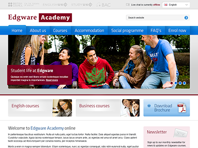 Homepage - Slide 1 academy corporate footer higher education layout redesign